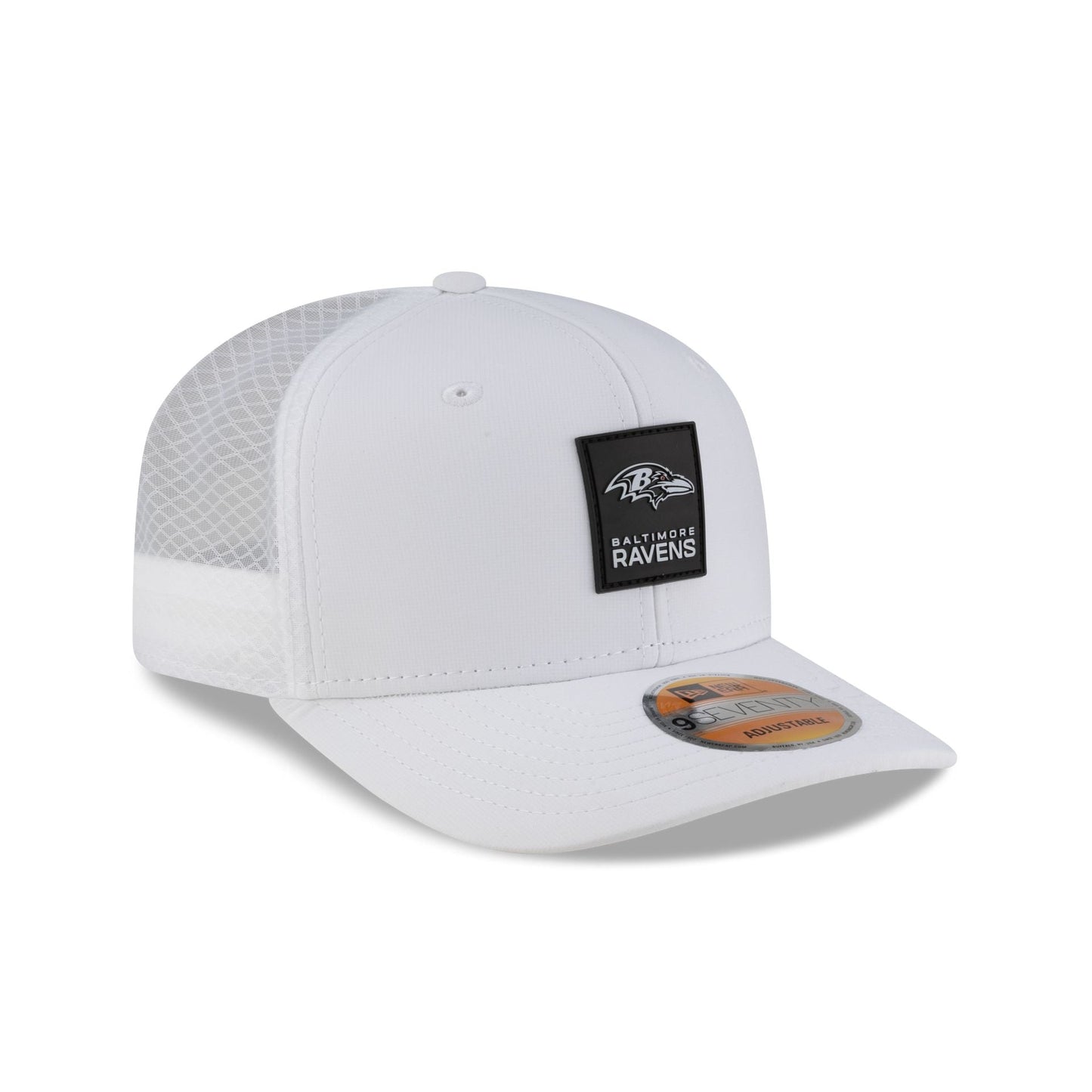 Baltimore Ravens 2025 Sideline Hot Weather White 9SEVENTY Trucker Hat