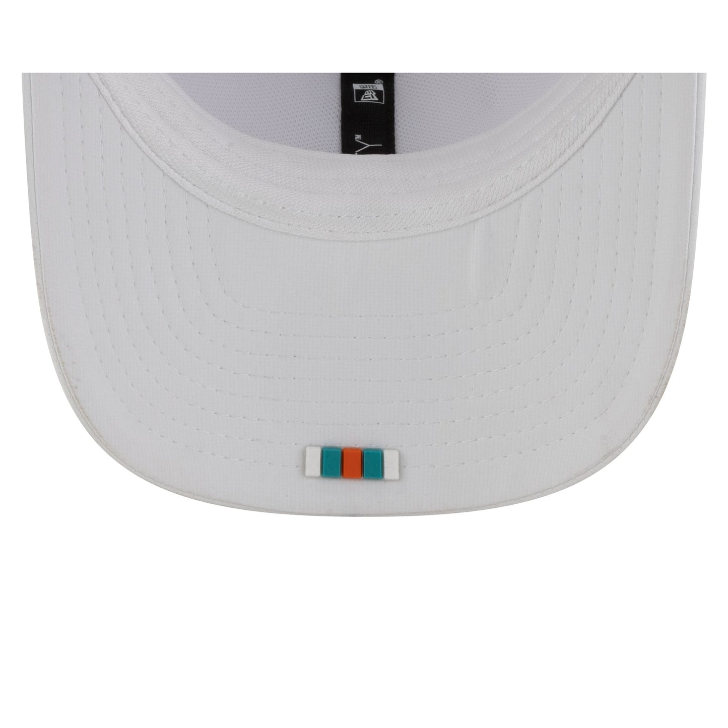 Miami Dolphins 2025 Sideline Hot Weather White 9SEVENTY Trucker Hat