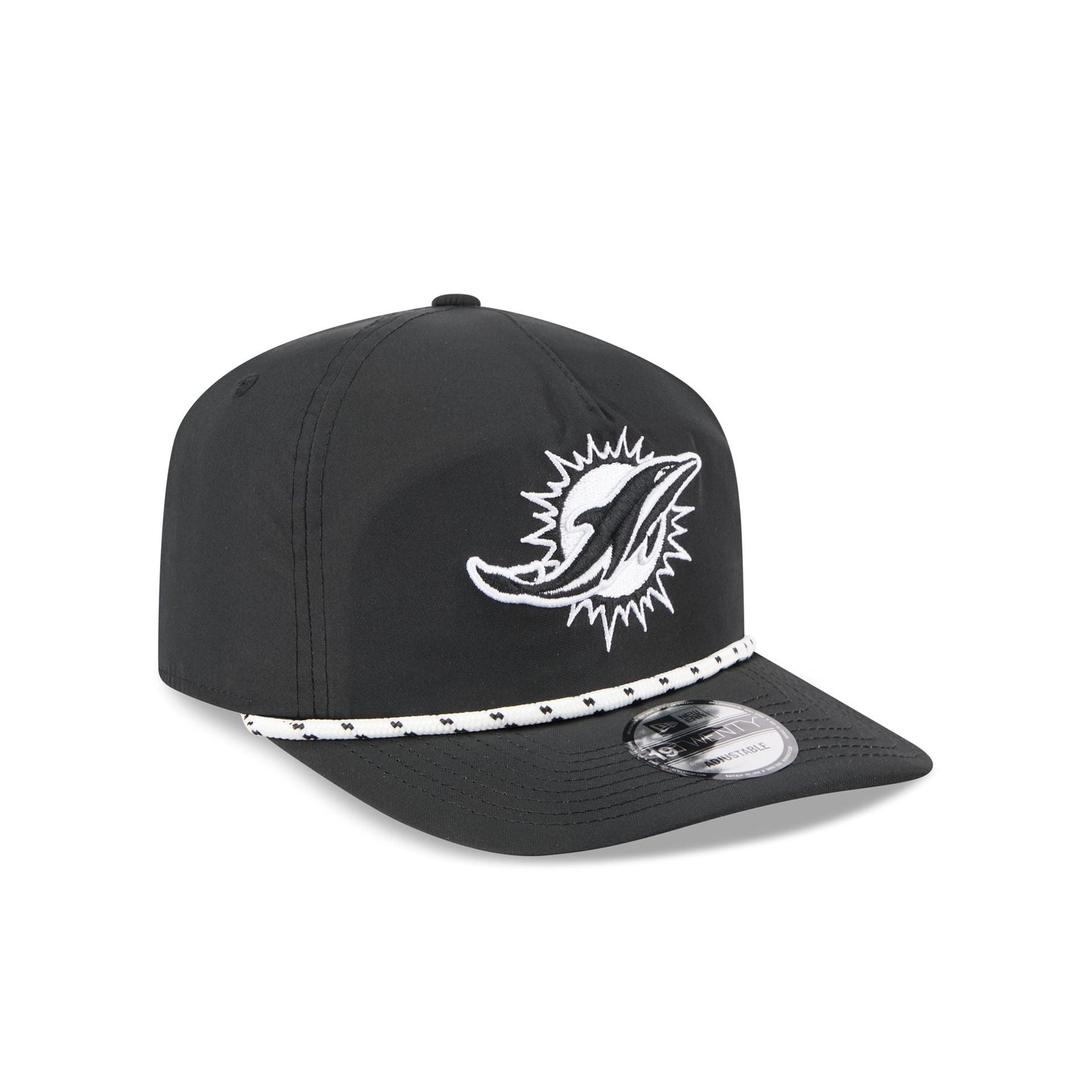 Miami Dolphins Black and White Rope 19TWENTY Snapback Hat