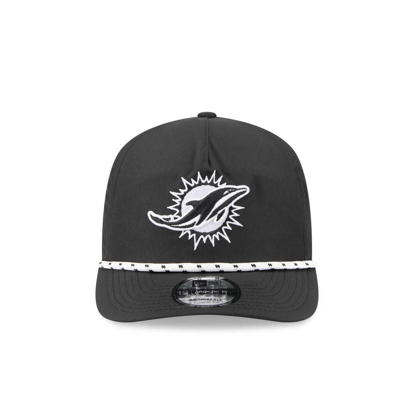 Miami Dolphins Black and White Rope 19TWENTY Snapback Hat