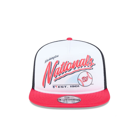 Washington Nationals Retro Script 9FIFTY A-Frame Trucker Hat