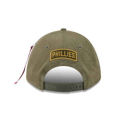 Alpha Industries x Philadelphia Phillies Olive Green 9FORTY M-Crown A-Frame Snapback Hat