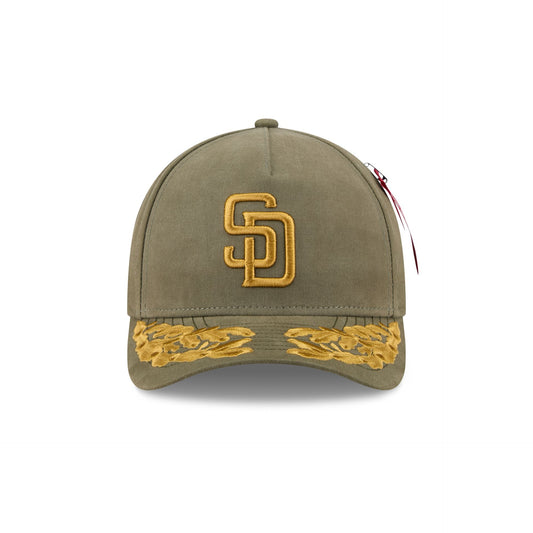 Alpha Industries x San Diego Padres Olive Green 9FORTY M-Crown A-Frame Snapback Hat