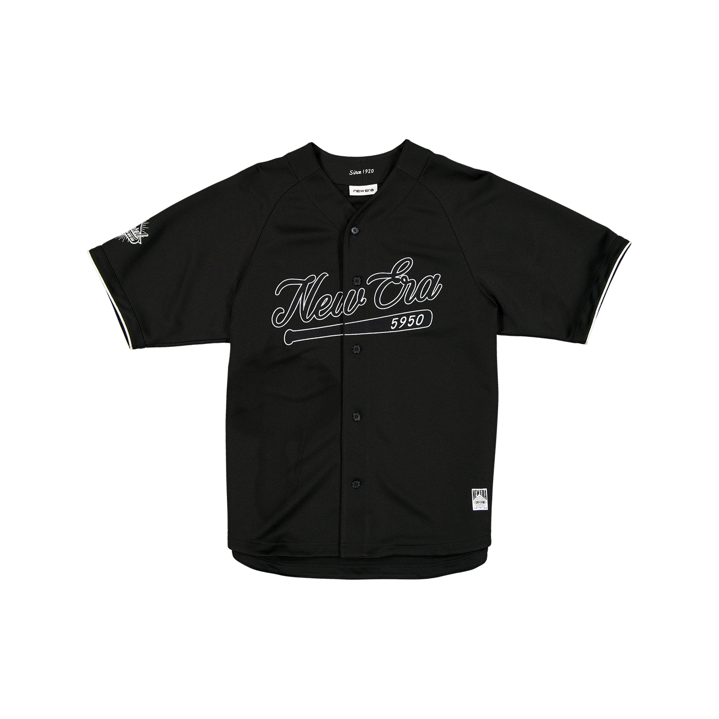 New Era Branded Batter's Eye Raglan Baseball Black Jersey