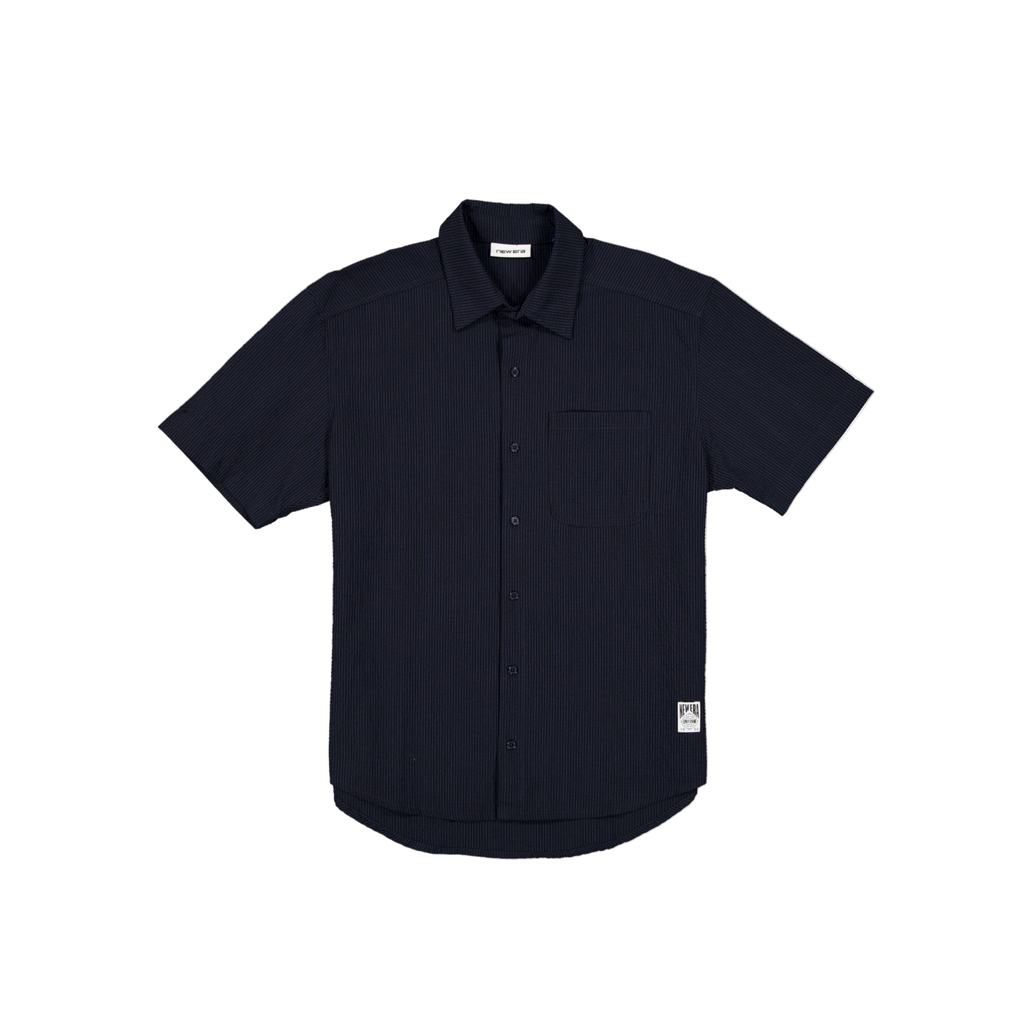 New Era Branded Seersucker Ellicott Button Up Navy Shirt