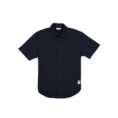 New Era Branded Seersucker Ellicott Button Up Navy Shirt