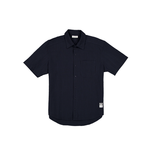 New Era Branded Seersucker Ellicott Button Up Navy Shirt