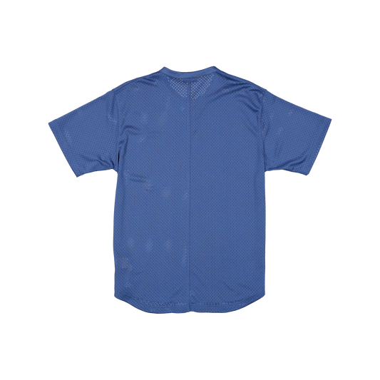 New Era Branded Galvin 2-Button Mesh Henley Indigo Jersey