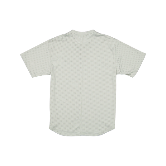 New Era Branded Galvin 2-Button Mesh Henley Mirage Gray Jersey