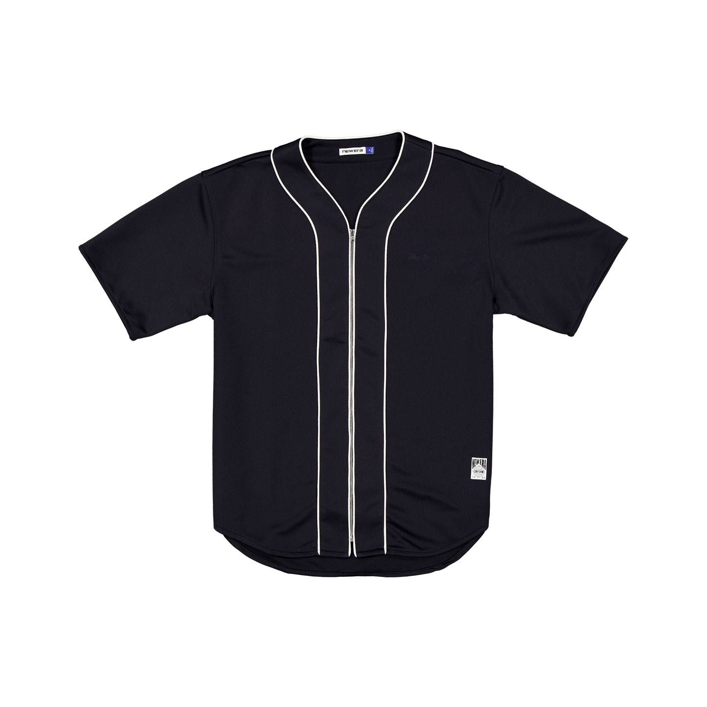 New Era Branded Piping Full-Zip Baseball Navy Jersey