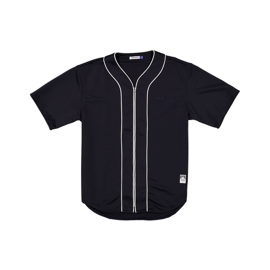 New Era Branded Piping Full-Zip Baseball Navy Jersey