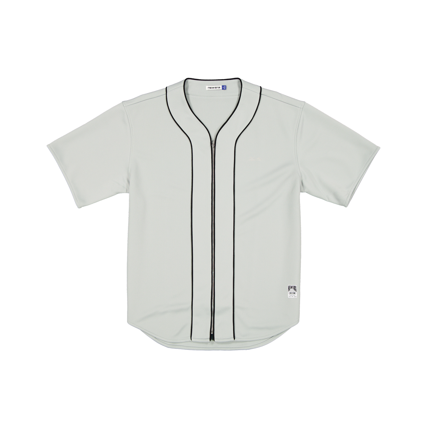 New Era Branded Piping Full-Zip Baseball Mirage Gray Jersey
