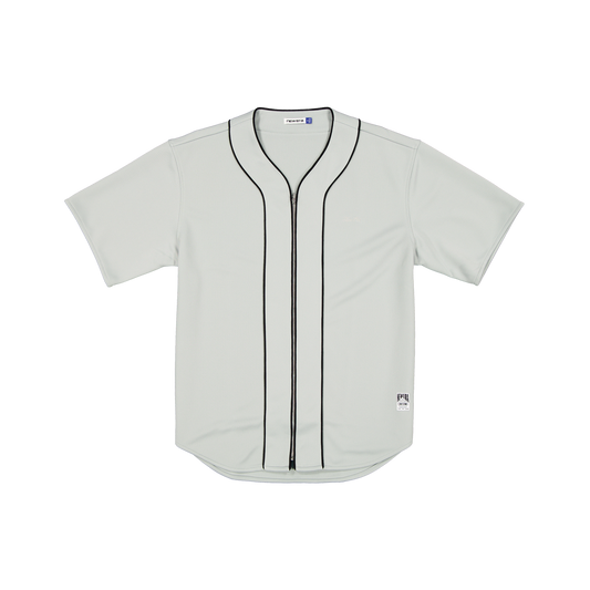 New Era Branded Piping Full-Zip Baseball Mirage Gray Jersey