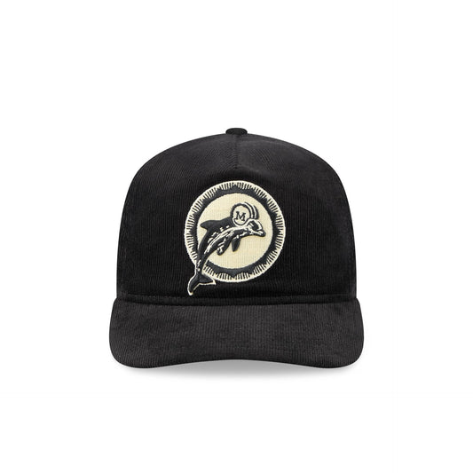 Miami Dolphins Nostalgic Black Corduroy 19TWENTY Adjustable Hat