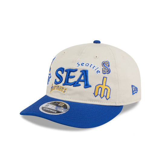 Seattle Mariners Scattered Patches Retro Crown 9FIFTY Snapback Hat