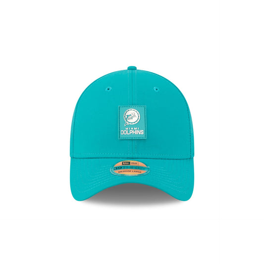 Miami Dolphins 2025 Sideline Hot Weather Historic 39THIRTY Stretch Fit Hat