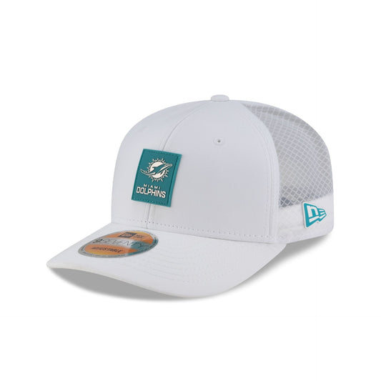 Miami Dolphins 2025 Sideline Hot Weather White 9SEVENTY Trucker Hat