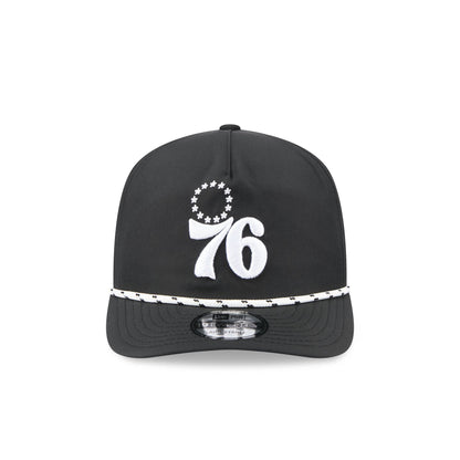 Philadelphia 76ers Black and White Rope 19TWENTY Snapback Hat