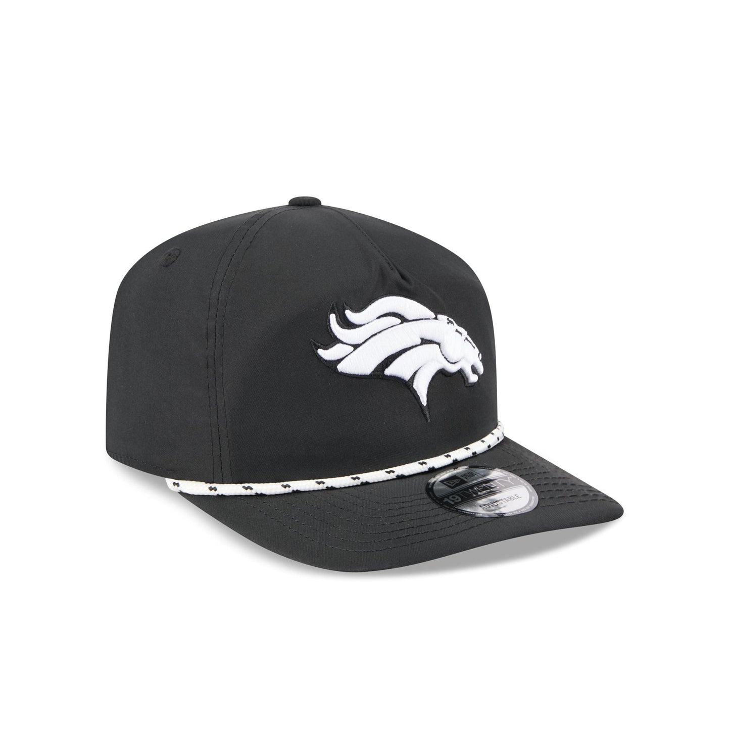 Denver Broncos Black and White Rope 19TWENTY Snapback Hat