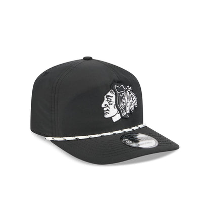 Chicago Blackhawks Black and White Rope 19TWENTY Snapback Hat