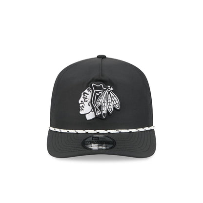 Chicago Blackhawks Black and White Rope 19TWENTY Snapback Hat