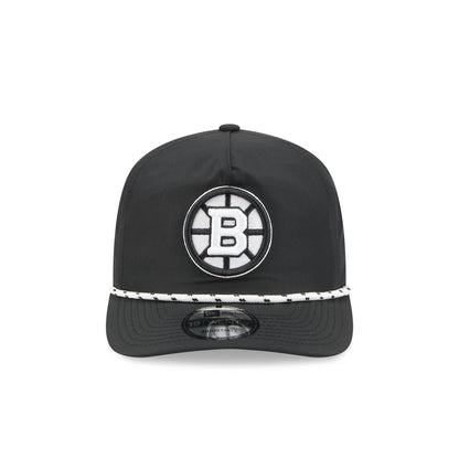 Boston Bruins Black and White Rope 19TWENTY Snapback Hat