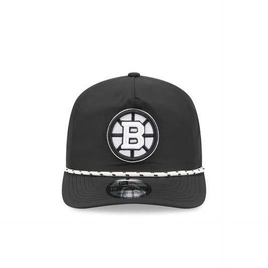 Boston Bruins Black and White Rope 19TWENTY Snapback Hat