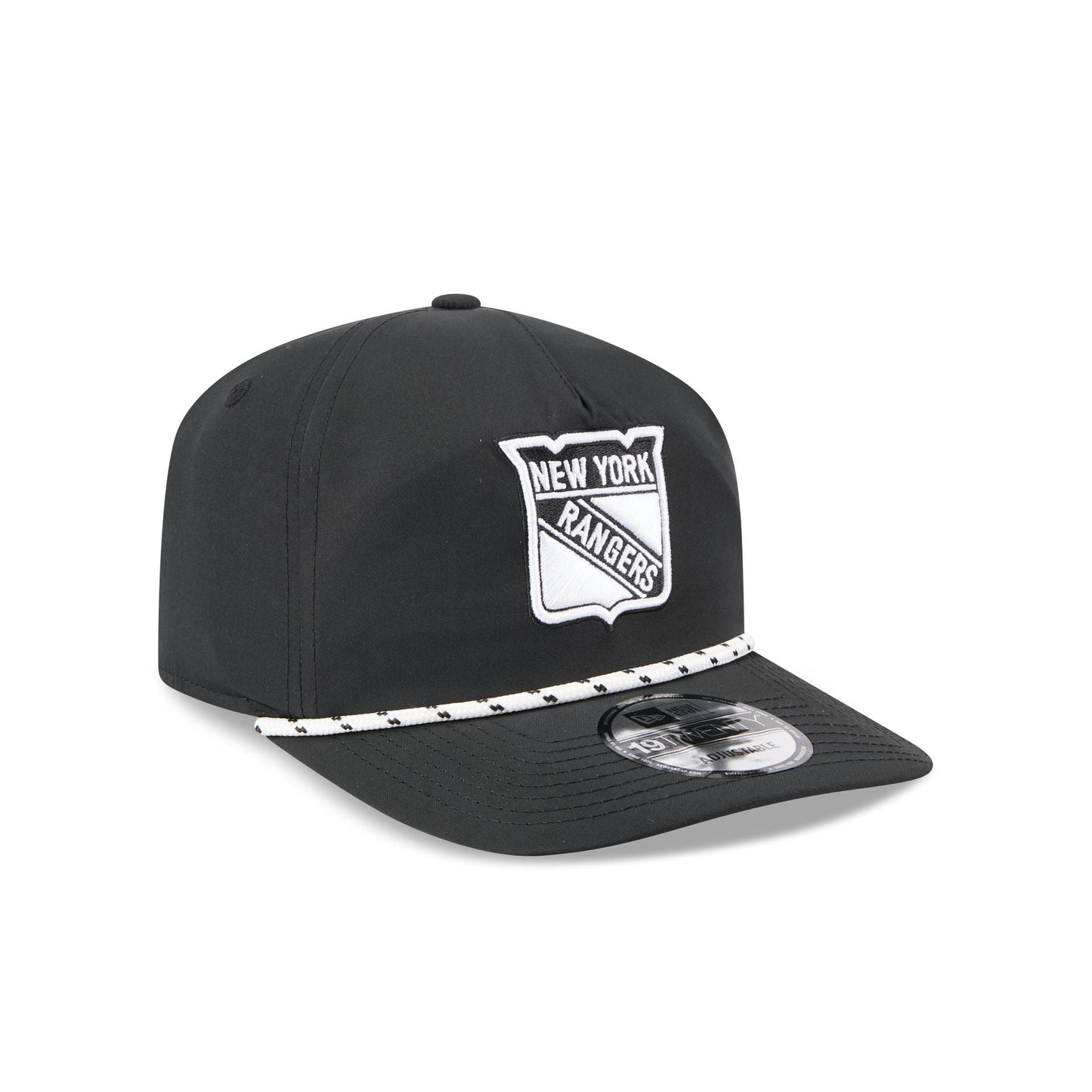 New York Rangers Black and White Rope 19TWENTY Snapback Hat