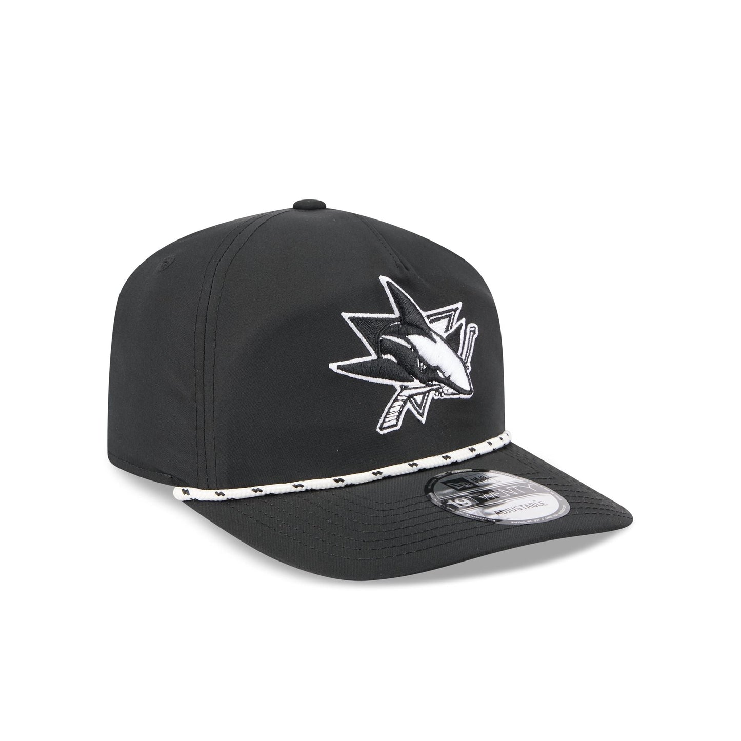 San Jose Sharks Black and White Rope 19TWENTY Snapback Hat