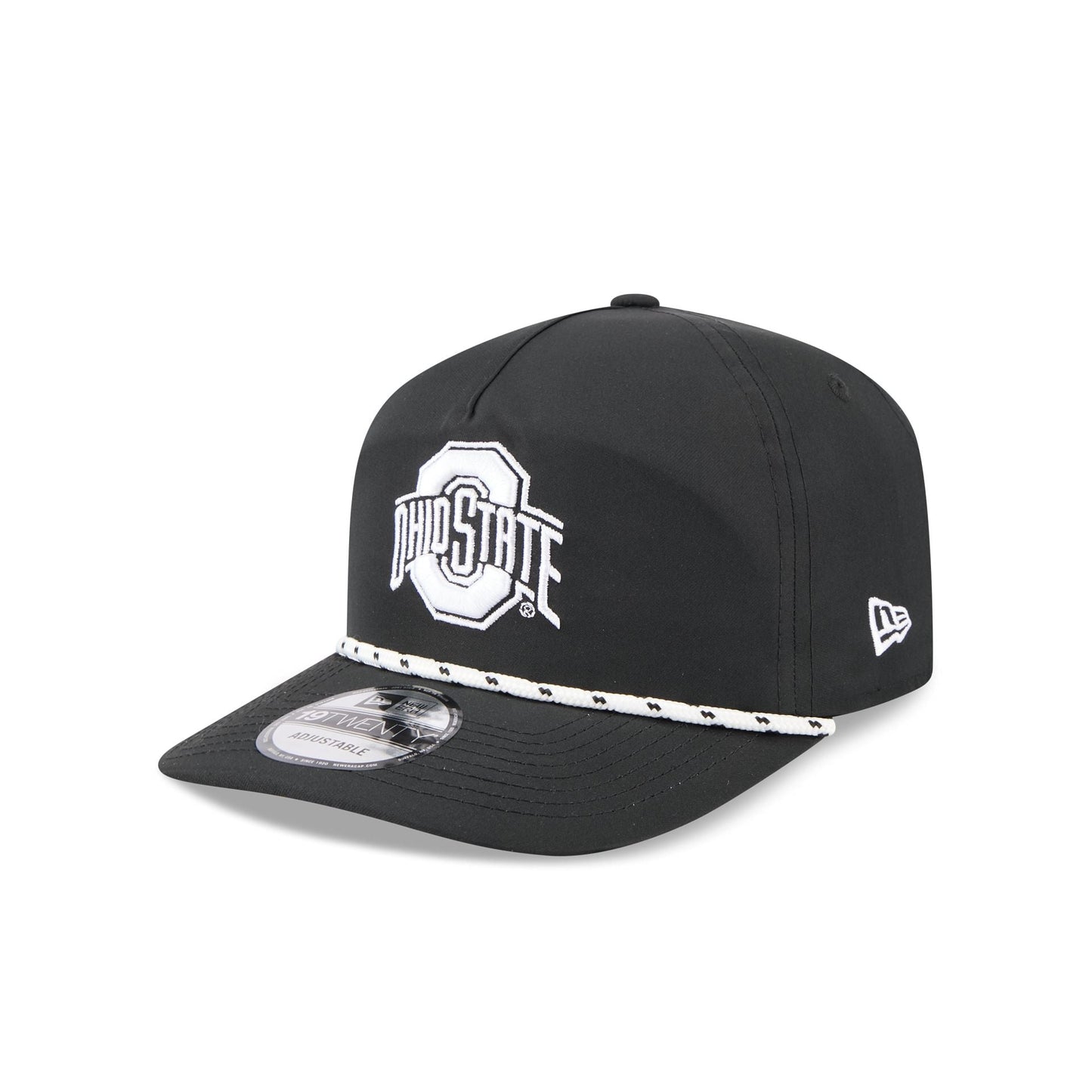 Ohio State Buckeyes Black and White Rope 19TWENTY Snapback Hat