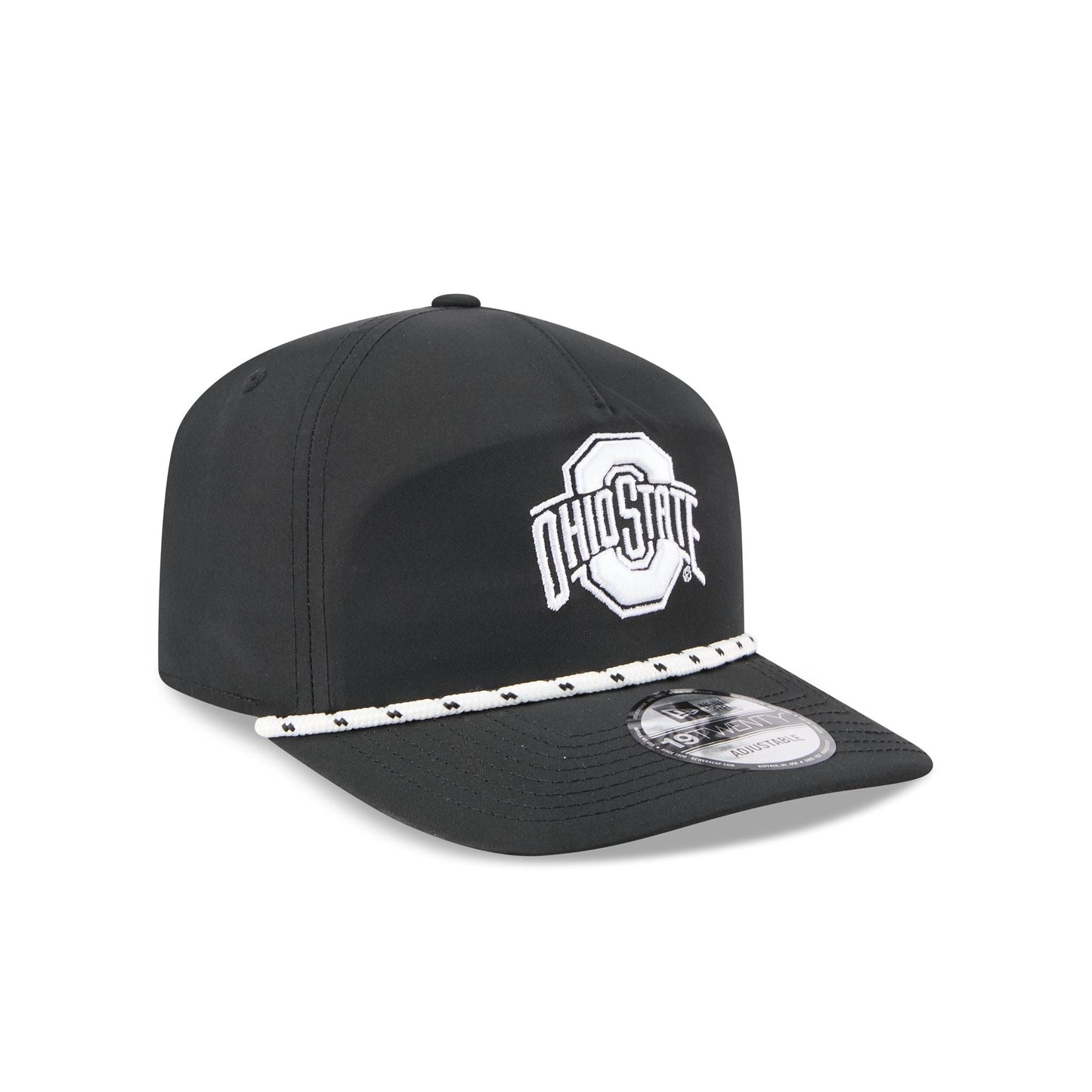 Ohio State Buckeyes Black and White Rope 19TWENTY Snapback Hat