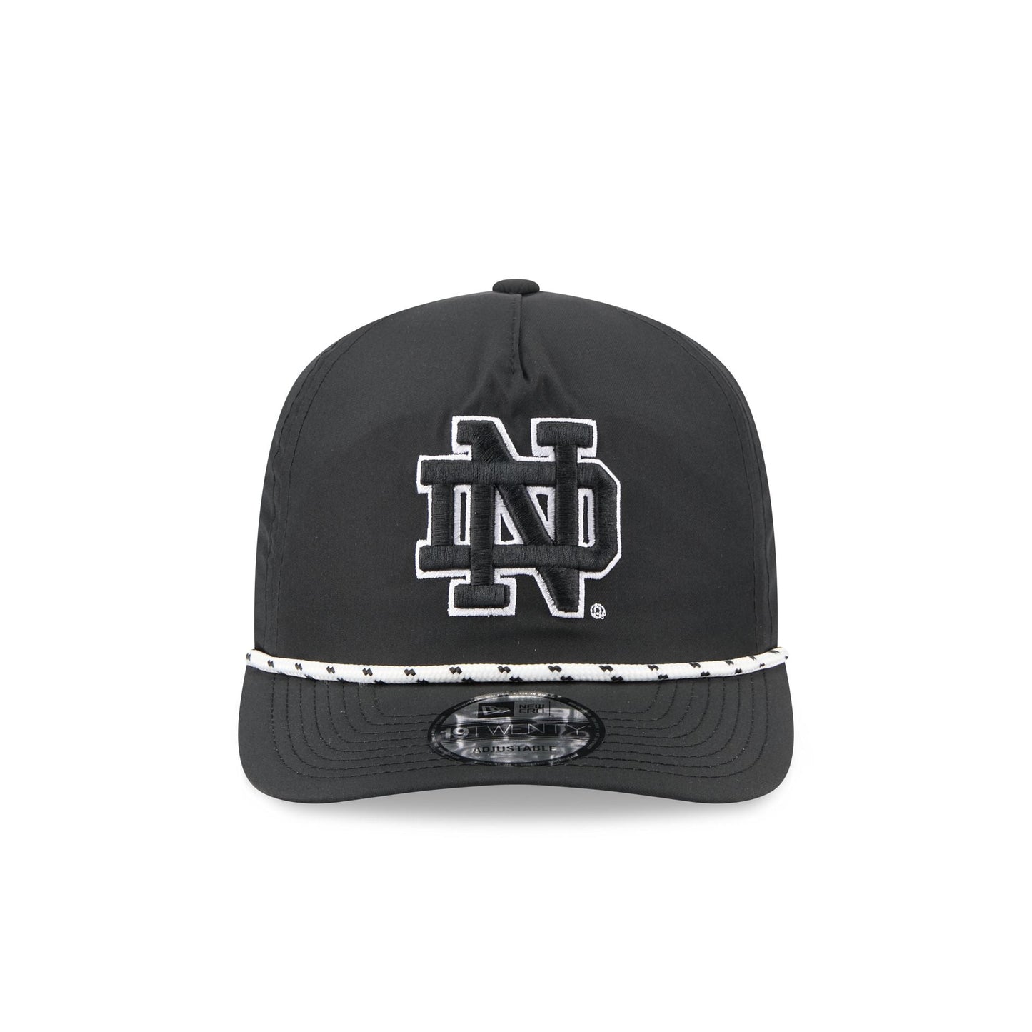 Notre Dame Fighting Irish Black and White Rope 19TWENTY Snapback Hat