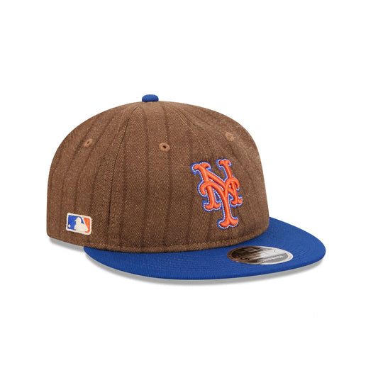 New York Mets Three Looms Wool Pinstripe Retro Crown 9FIFTY Adjustable Hat
