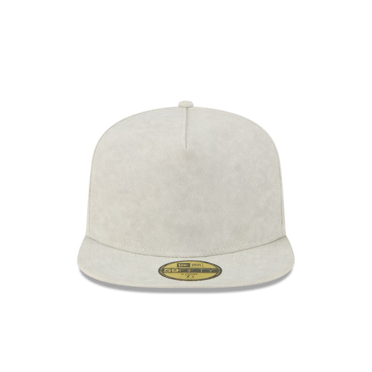 New Era Cap Washed Twill Light Biege 59FIFTY A-Frame Fitted Hat