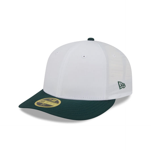 New Era Cap Cotton Nylon Dark Green Visor Low Profile 59FIFTY Fitted Hat