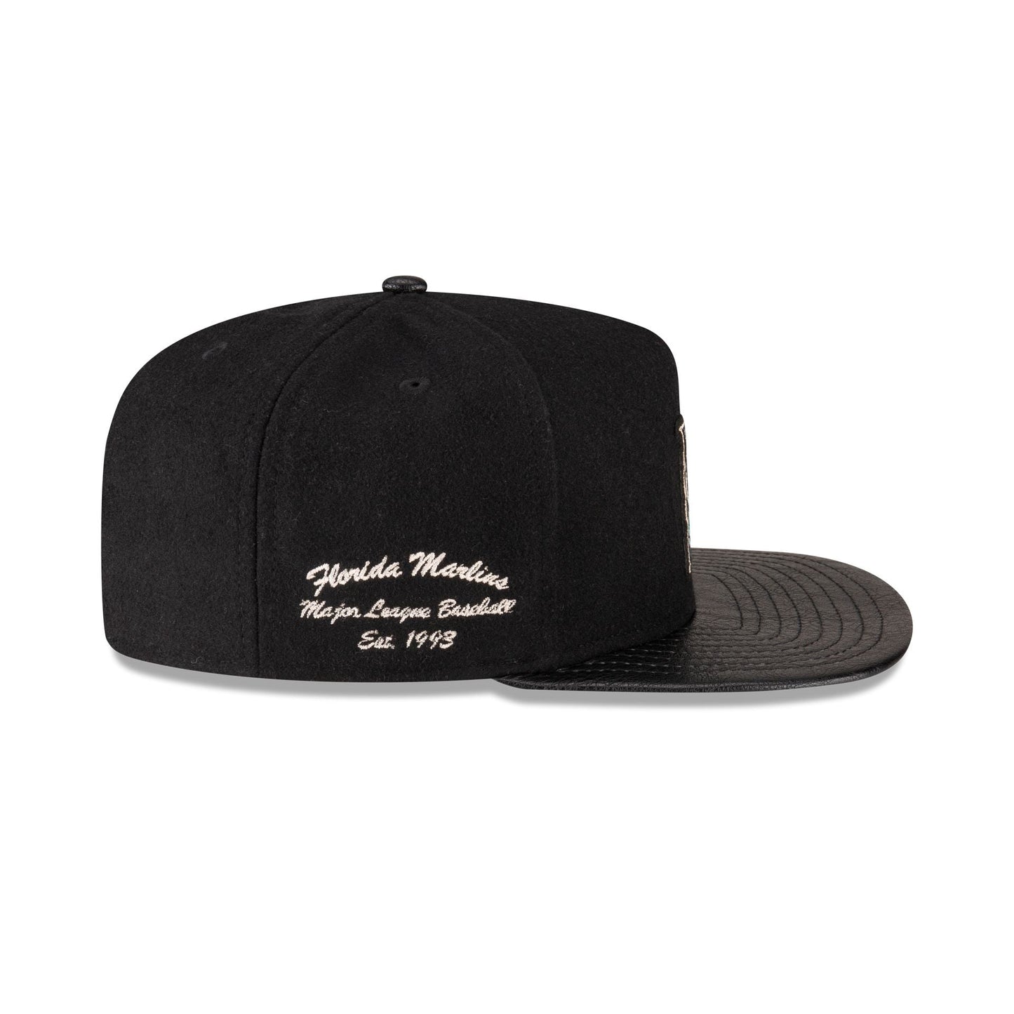 Miami Marlins Wool Letterman 9FIFTY A-Frame Snapback Hat