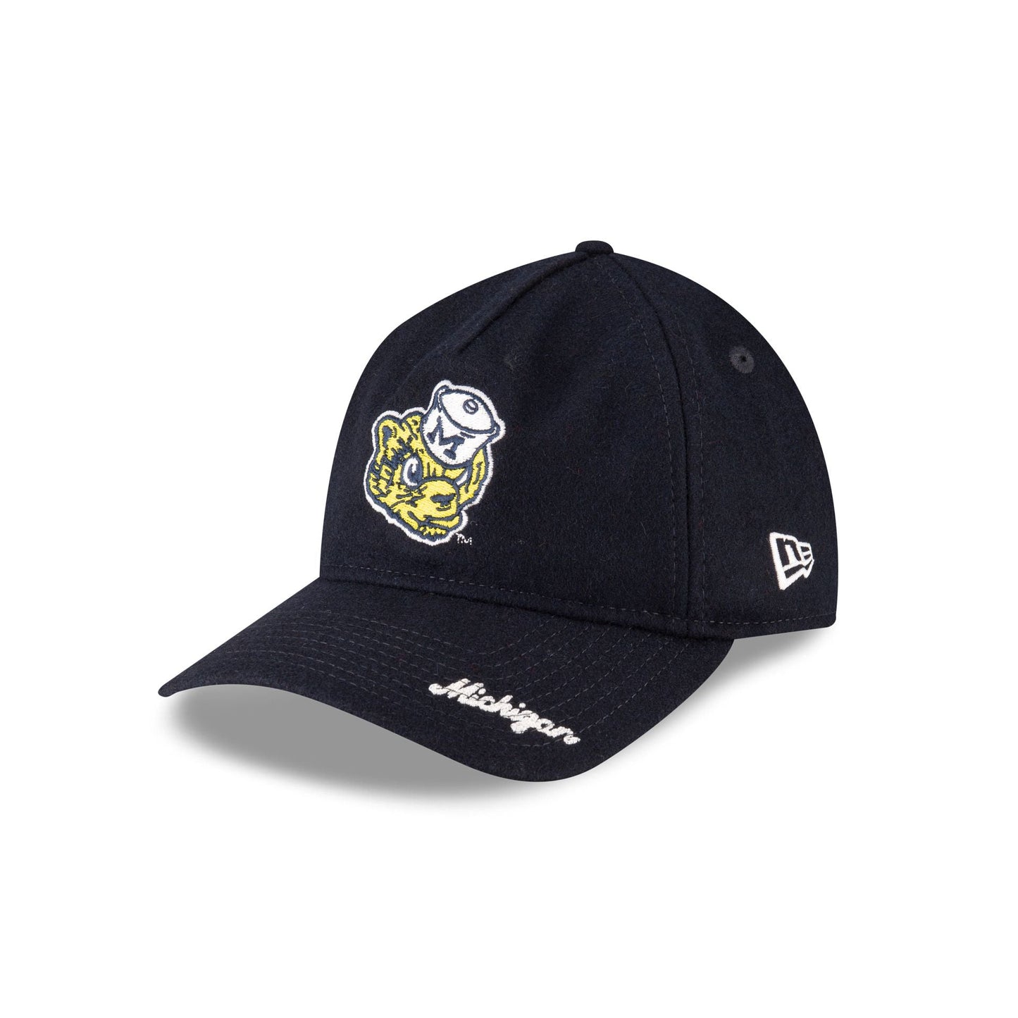 Michigan Wolverines College Vault Wool Letterman 9TWENTY A-Frame Adjustable Hat Adjustable Hat