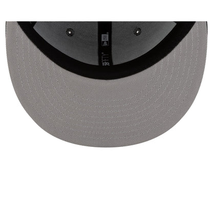 Just Caps Black Pinstripe Philadelphia 76ers 59FIFTY Fitted Hat