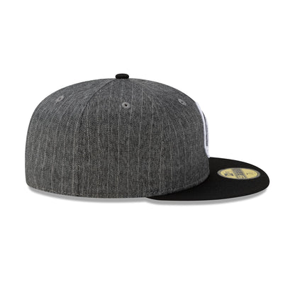 Just Caps Black Pinstripe Golden State Warriors 59FIFTY Fitted Hat