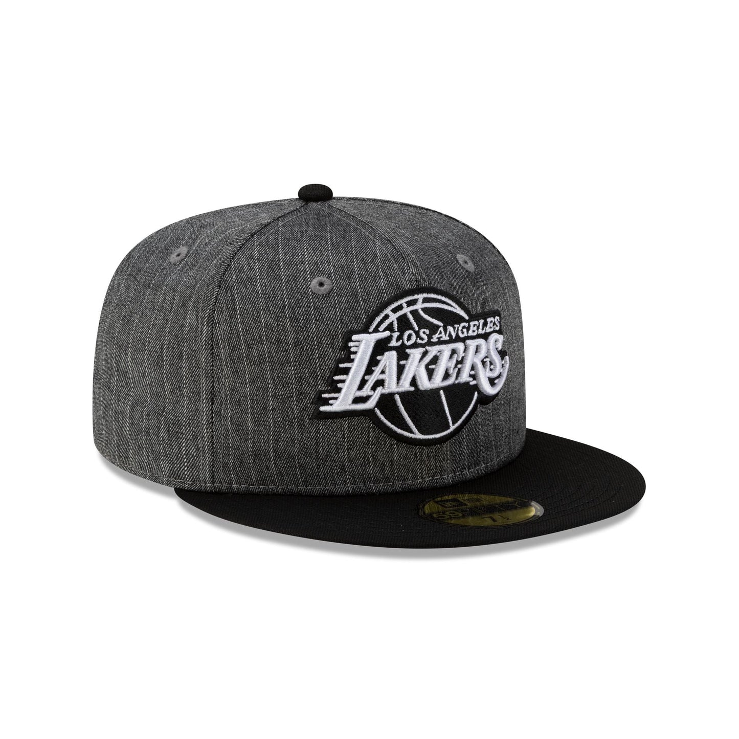 Just Caps Black Pinstripe Los Angeles Lakers 59FIFTY Fitted Hat
