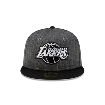 Just Caps Black Pinstripe Los Angeles Lakers 59FIFTY Fitted Hat