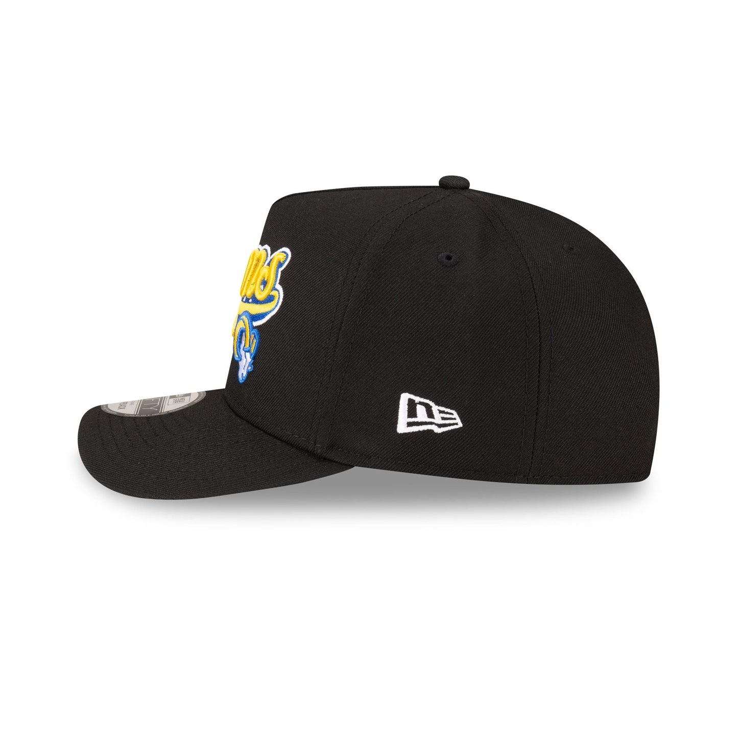 Born x Raised x Los Angeles Rams Script Black 9FIFTY A-Frame Snapback Hat