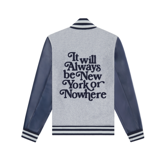New York or Nowhere x New York Yankees Heather Gray Motto Varsity Jacket